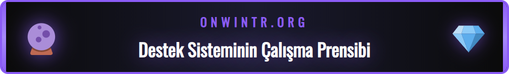 Onwin Destek sisteminin çok kanallı yapısını gösteren infografik