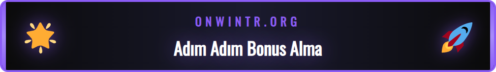 Onwin kayıp bonusu talep etme adımlarını gösteren rehber görsel.