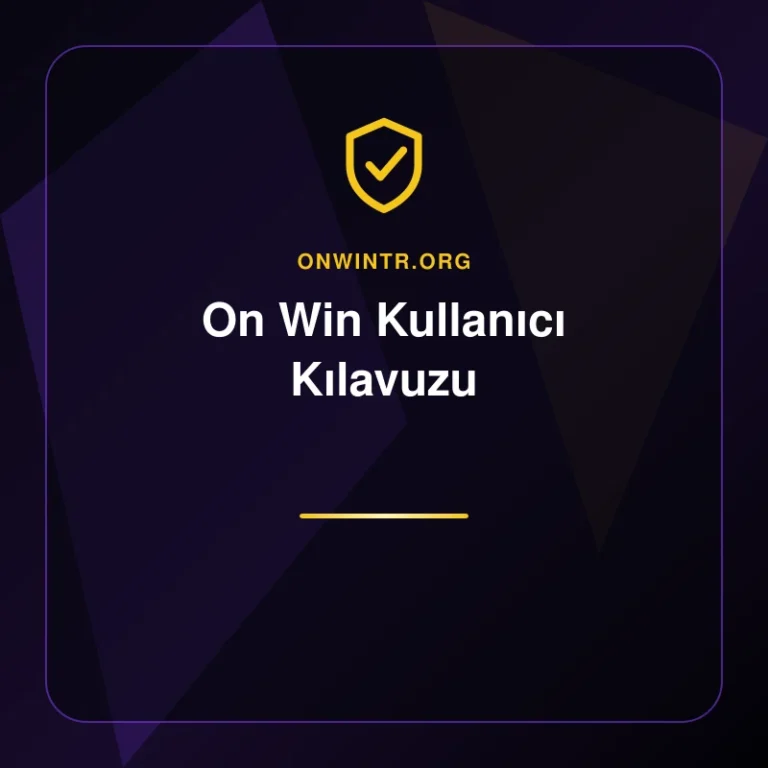 On Win Kullanıcı Kılavuzu - onwintr.org